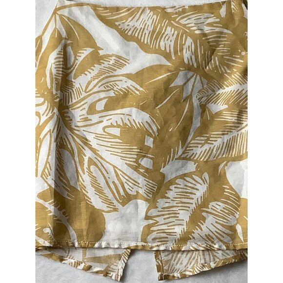 NWT Nude Lucy Women Size L Linen Tropical Boho Style Yellow Slip Inside Tank Top - Picture 2 of 9